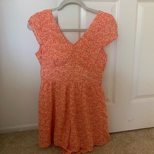 Orange Floral Romper
